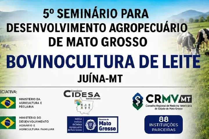 Juína recebe 5º Seminário sobre Bovinocultura de Leite entre os dias 5 e 7 de agosto
