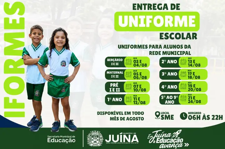 Prefeitura de Juína inicia entrega de uniformes escolares para alunos da rede municipal