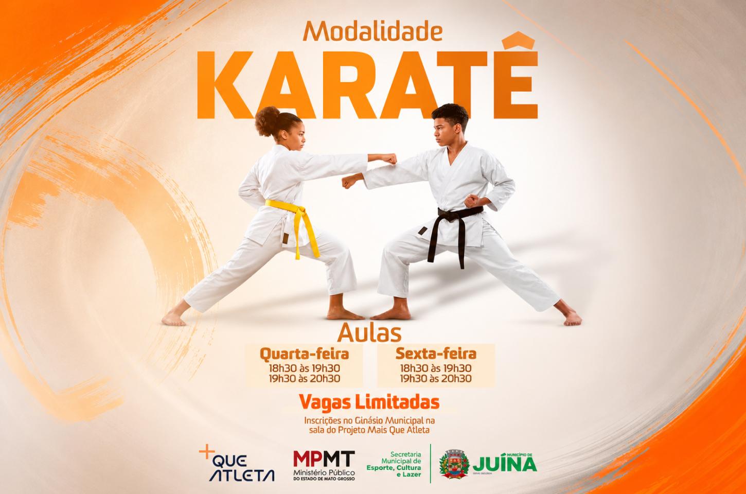 Projeto Mais Que Atleta abre inscrições para aulas de Karatê em Juína