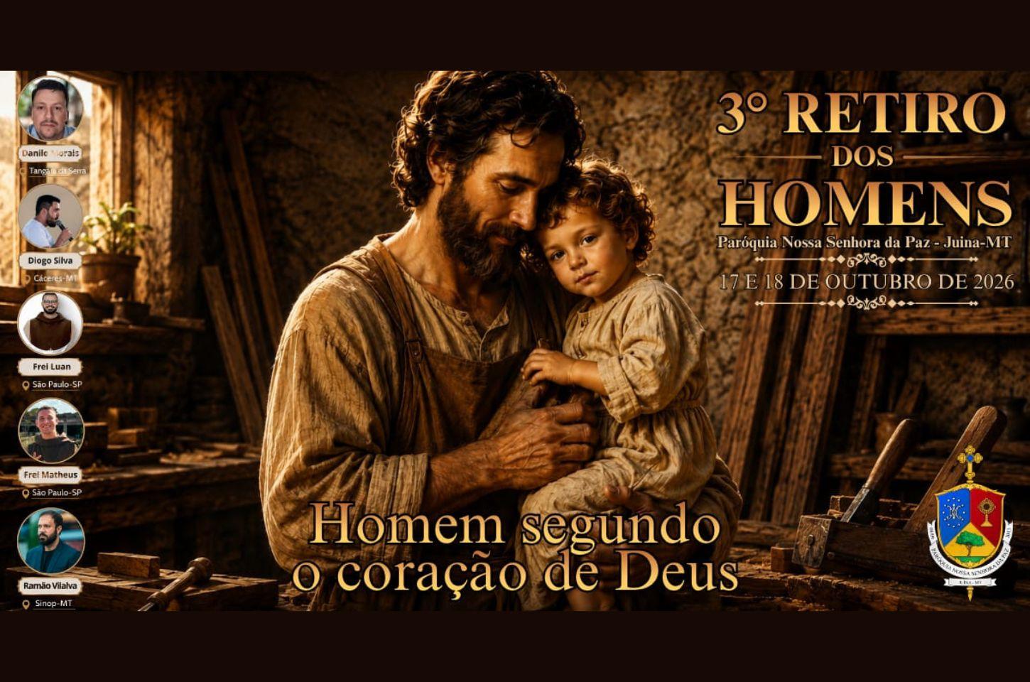 3º Retiro dos Homens da Paróquia Nossa Senhora da Paz será realizado em outubro em Juína