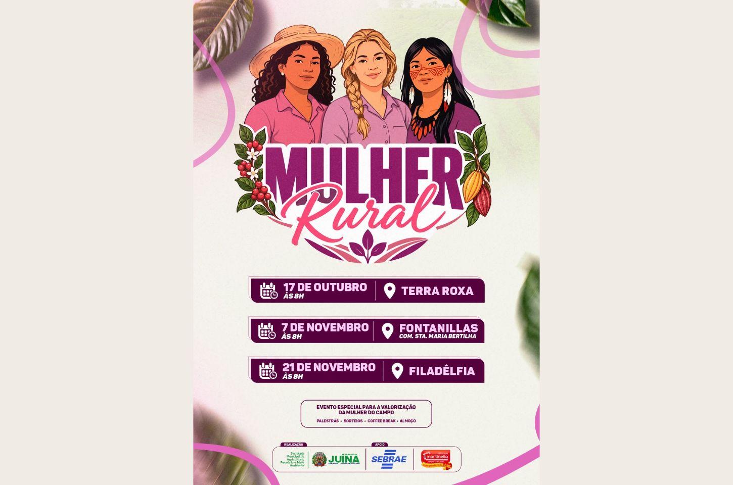 4º Mulher Rural terá encontros em Terra Roxa, Fontanillas e Filadélfia